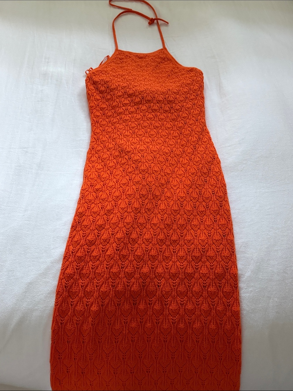 Alice + Olivia Orange Crochet Maxi Dress